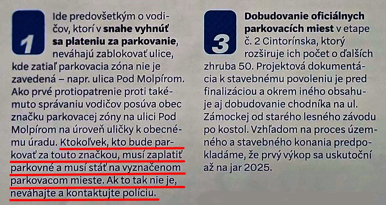 "Výzva" na kontaktovanie polície platí pre všetky vstupy do regulovanej parkovacej zóny! (Zdroj: obec Smolenice)